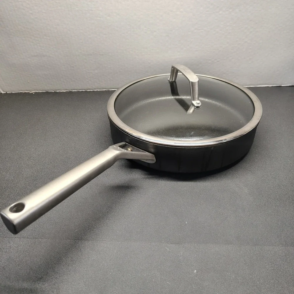 Ninja Foodi NeverStick Saute Pan Unisex 3QT Black Induction Cookware with Lid